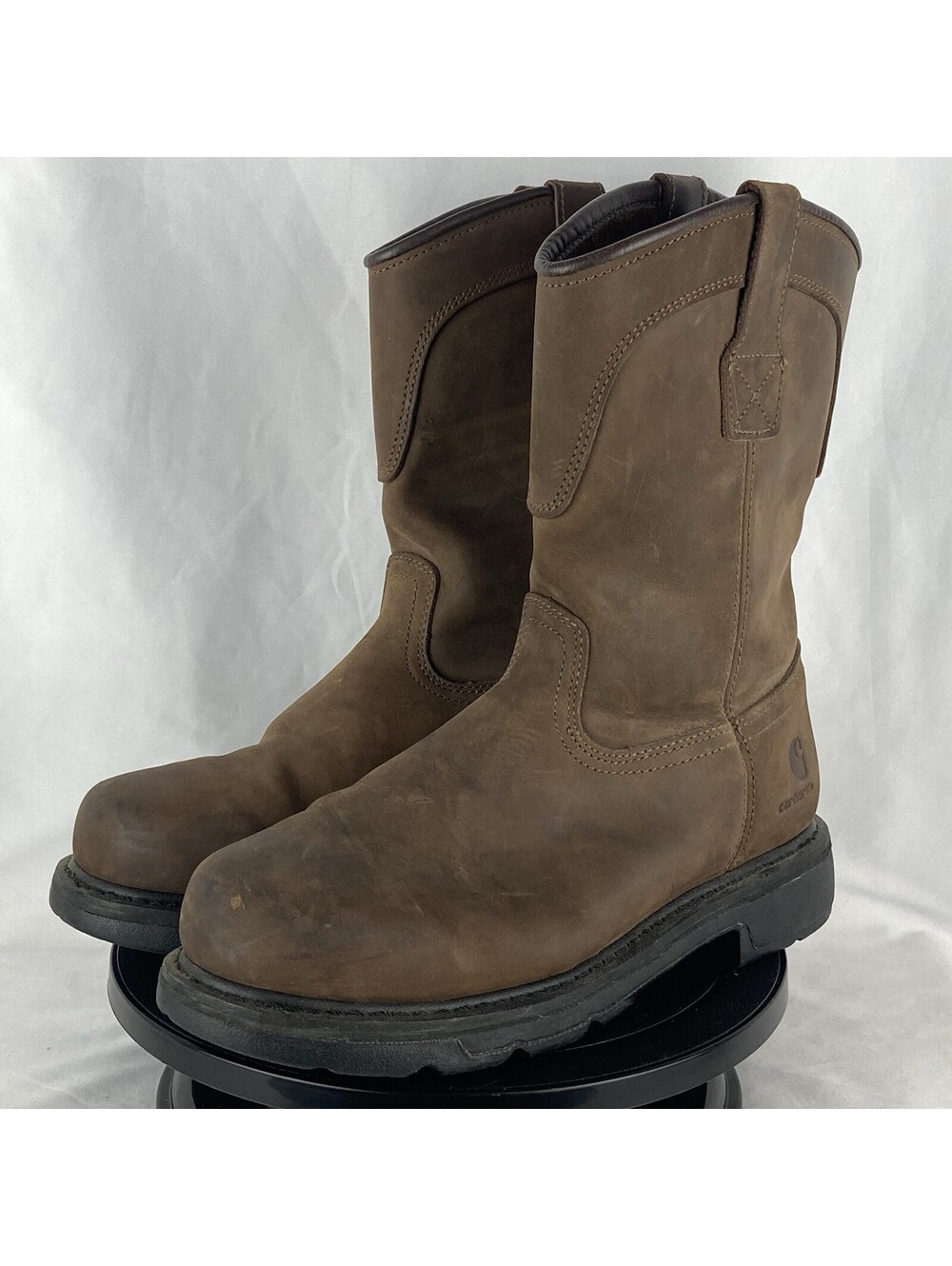 Men’s Size 9.5 Wide Carhartt CMP1073 Work Boots Brown Leather Soft Toe ASTM EH